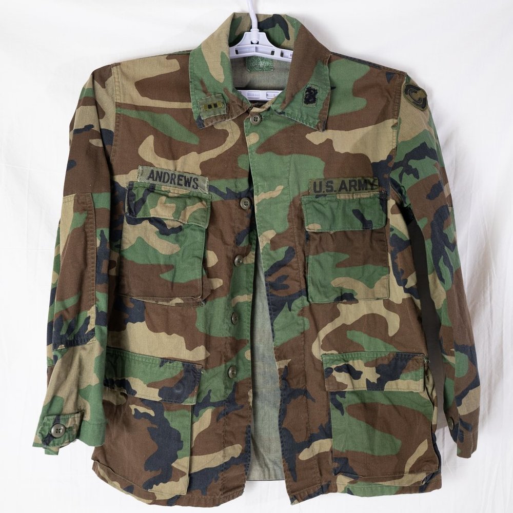 Us Army Combat Shirt Jacket Uniform Woodland Camo Sz … Gem